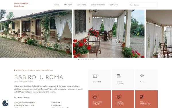 Schermata del sito di B&B Rolu