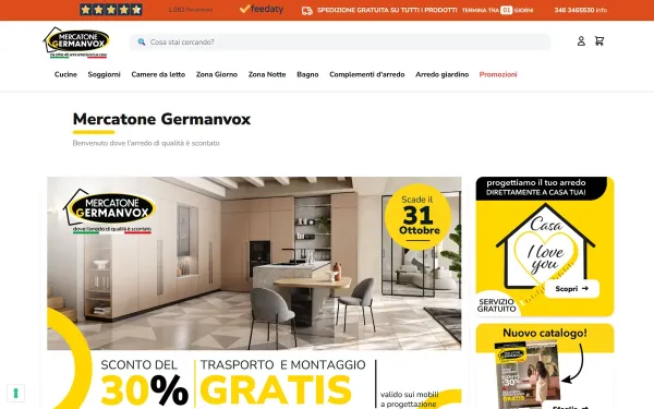 Schermata del sito di Mercatone Germanvox
